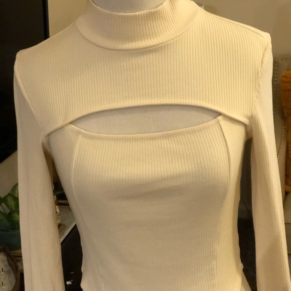 Nwot Top shop ribbed long sleeve perk a boo chest top - Picture 2 of 7